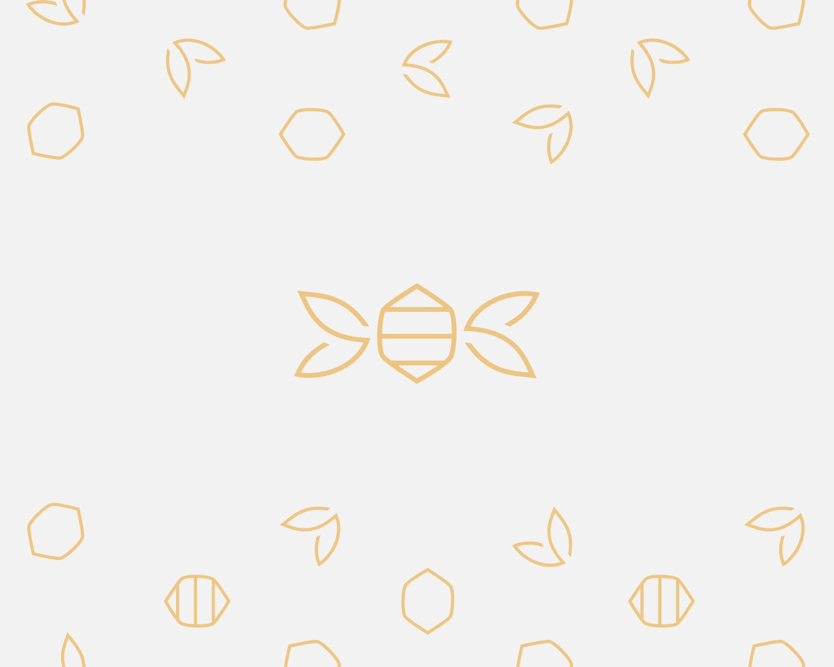 Vincabee - pattern, wzór, pszczółka, logo